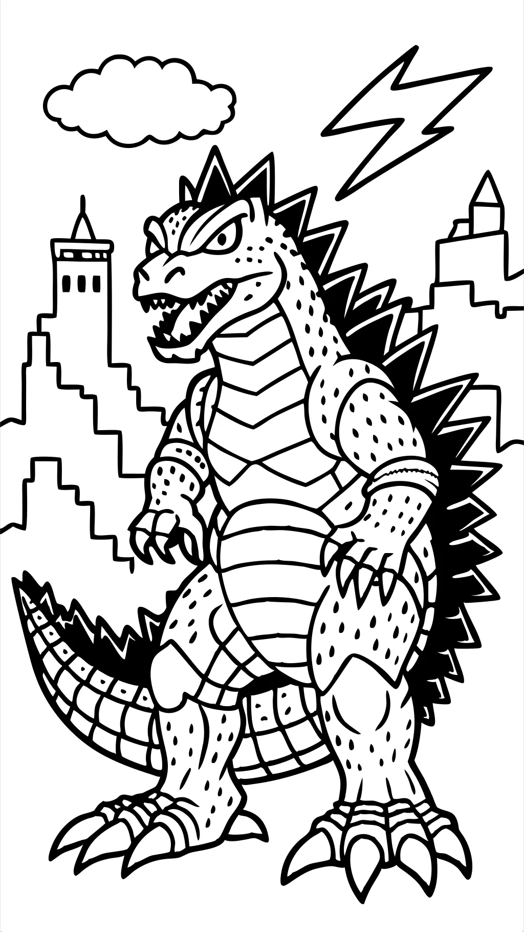 coloriages méga godzilla